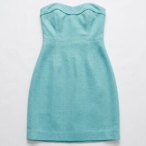 Lilly Pulitzer Light Blue Textured Strapless  Dress - Size 8 mini